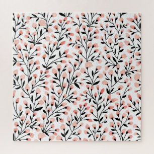 Doodle-Blume: Korallenblume Nahtlos. Puzzle