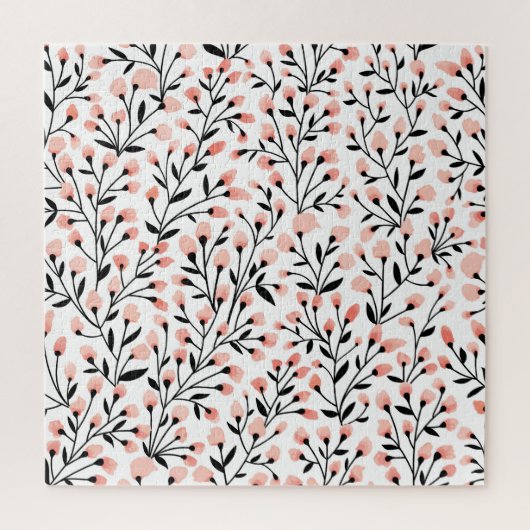 Doodle-Blume: Korallenblume Nahtlos. Puzzle (Vertikal)