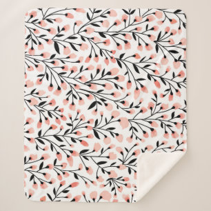 Doodle-Blume: Korallenblume Nahtlos. Sherpadecke