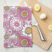Doodle Blume Küchentuch (Viertel Falte)