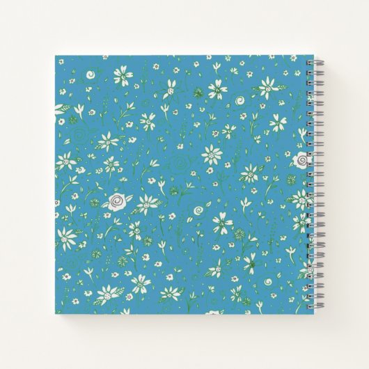 Doodle Blume L/Blue Notebook individuell anpassbar Notizblock (Rückseite)