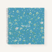 Doodle Blume L/Blue Notebook individuell anpassbar Notizblock (Vorderseite)