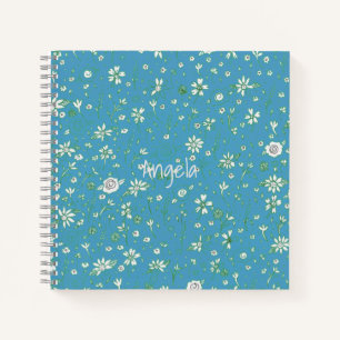 Doodle Blume L/Blue Notebook individuell anpassbar Notizblock