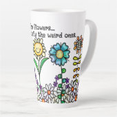 Doodle Blume Latte Tasse (Rechte Ecke)
