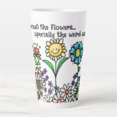 Doodle Blume Latte Tasse (Vorderseite)
