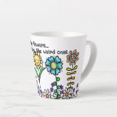 Doodle Blume Latte Tasse Klein (Rechte Ecke)