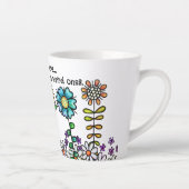 Doodle Blume Latte Tasse Klein (Rechts)