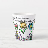 Doodle Blume Latte Tasse Klein (Vorderseite)