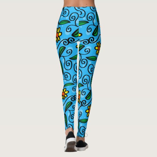 doodle Blume Leggings (Rückseite)