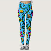 doodle Blume Leggings (Vorderseite)
