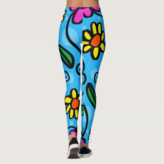 doodle Blume Leggings (Rückseite)