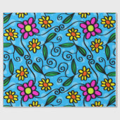 Doodle-Blume-Packpapier Geschenkpapier (Flach)