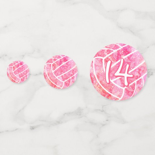 Doodle-Blume paisfarbenes Volleyball-Party Konfetti (Rückseiten)