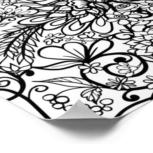 Doodle Blume Schöne Farbe ich Poster (Ecke)