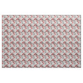 Doodle-Blume und -Blätter in Rot und Schwarz Stoff (Yard (91,4 cm))