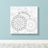 Doodle-Blume und Mandalas 6 Leinwanddruck (Insitu (Holzboden))