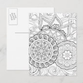 Doodle-Blume und Mandalase Postkarte (Vorne/Hinten)