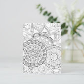 Doodle-Blume und Mandalase Postkarte (Stehend Vorderseite)