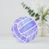 Doodle Blumenmuster lila Volleyball Einladung (Stehend Vorderseite)