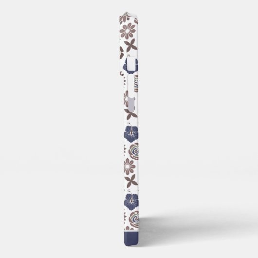 Doodle Blumenmuster personalisierter Name iPhone Hülle (Linke Seite)