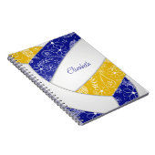 Doodle Blütengold Boho Volleyball Notizblock (Rechte Seite)