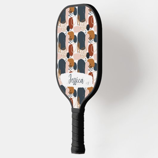 Doodle Boho Pattern Custom Inital Pickleball Schläger (Links)