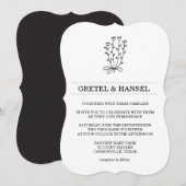 doodle botanische Blume Einladung (Vorne/Hinten)