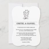 doodle botanische Blume Einladung (Vorderseite)