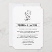 doodle botanische Blume Einladung (Vorderseite)