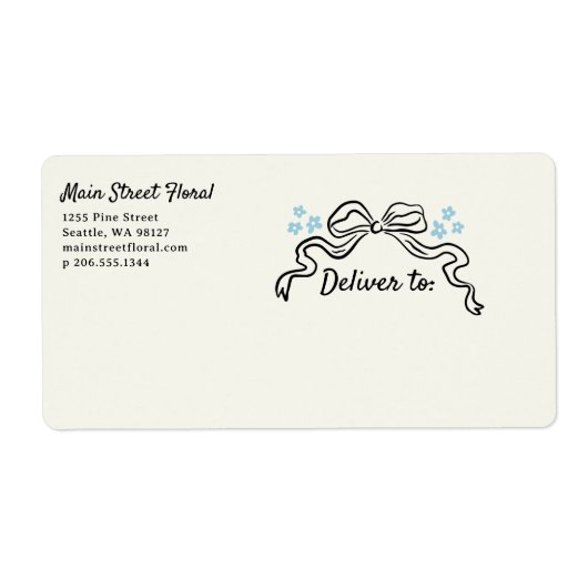 Doodle Bow and Blume Business Shipping Label (Vorne)