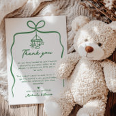 Doodle Bow Whimsical Baby Dusche Dankeskarte