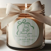 Doodle Bow Whimsical Baby Dusche Runder Aufkleber