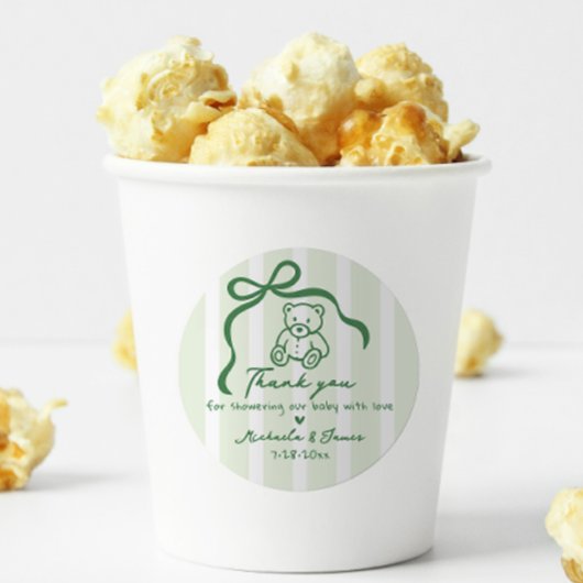 Doodle Bow Whimsical Baby Dusche Runder Aufkleber