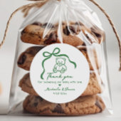 Doodle Bow Whimsical Baby Dusche Runder Aufkleber