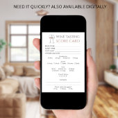 Doodle Bridal Shower Wine Tasting Score Card Einladung