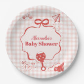 Doodle Brunch Bow Bow Baby Dusche Pappteller (Vorderseite)