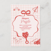 Doodle Brunch Bow Bow Baby Shower Diapper Raffle Begleitkarte (Vorderseite)