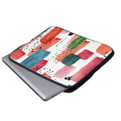 Doodle Brush: Orange Blue Laptopschutzhülle (Vorne Knopf)