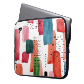Doodle Brush: Orange Blue Laptopschutzhülle (Vorderseite Links)