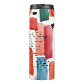 Doodle Brush: Orange Blue Thermosbecher (Rückseite)