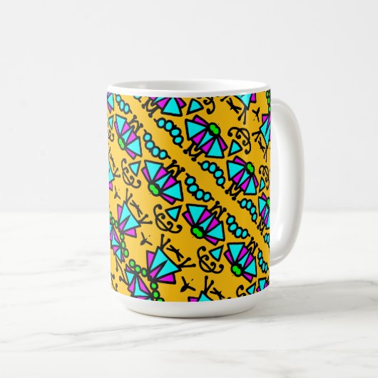 Doodle-Bug-Blume Kaffeetasse (VorderseiteRechts)