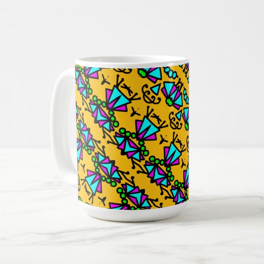 Doodle-Bug-Blume Kaffeetasse (Vorderseite Links)