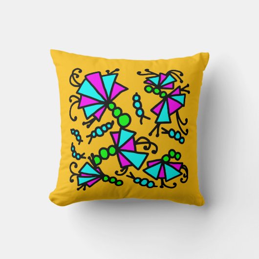 Doodle Bug Blume Kissen (Vorderseite)
