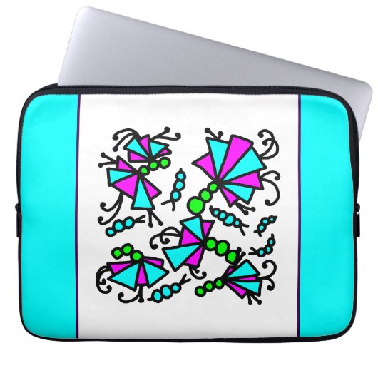 Doodle Bug Blume Laptopschutzhülle (Vorderseite)