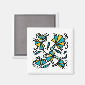 Doodle Bug Blume Magnet (Vorderseite/Rückseite)