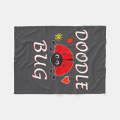 Doodle Bug Funny Doodle Ladybug Fleecedecke (Vorderseite (Horizontal))