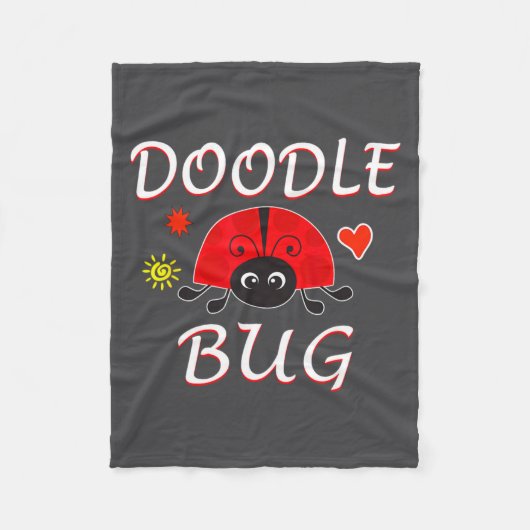 Doodle Bug Funny Doodle Ladybug Fleecedecke (Vorderseite)