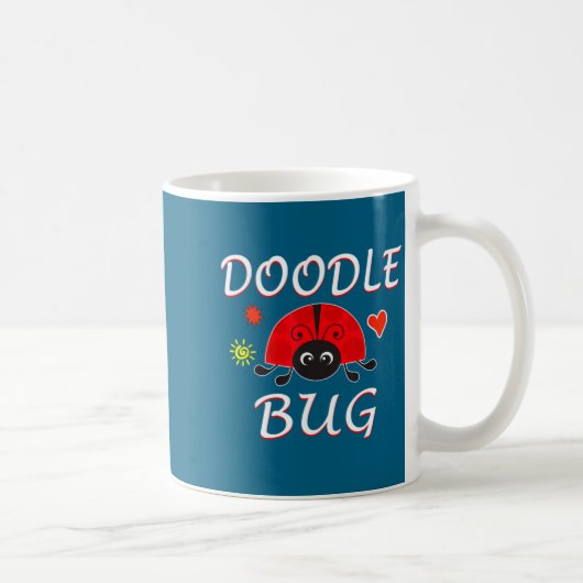 Doodle Bug Funny Doodle Ladybug Kaffeetasse (Rechts)