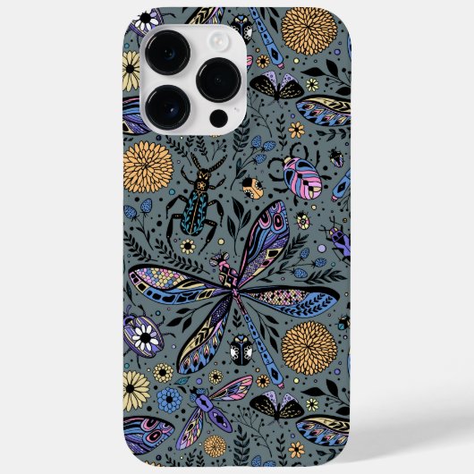 Doodle-Bugs auf Schiefergrau Case-Mate iPhone Hülle (Rückseite)