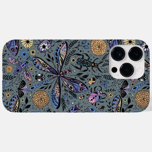 Doodle-Bugs auf Schiefergrau Case-Mate iPhone Hülle (Rückseite (Horizontal))